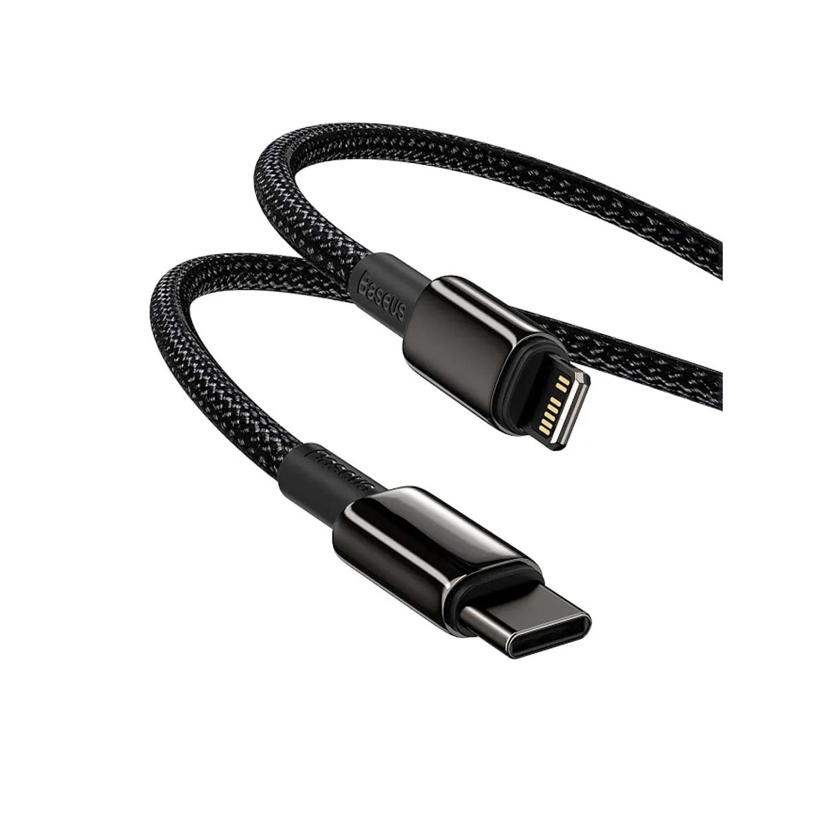 Кабель Baseus Tungsten Gold USB Type C на APPLE Lightning 8 pin, 20W, длина 1 метр, цвет черный