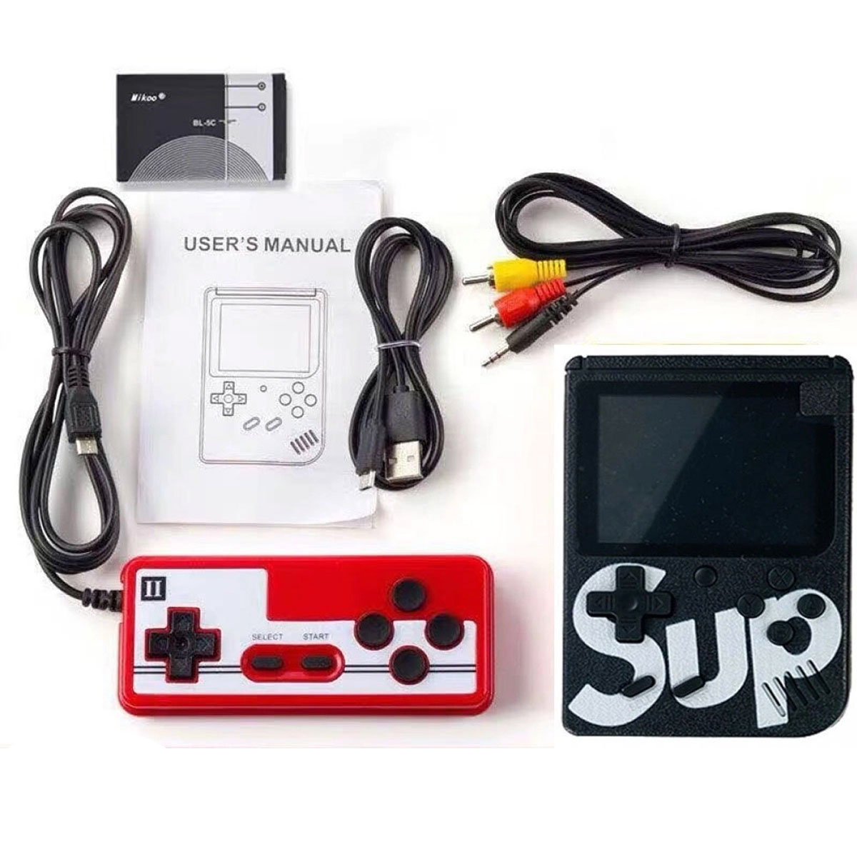 Портативная игровая приставка SUP GAME BOX PLUS 400 игр в 1, с джойстиком, цвет черный