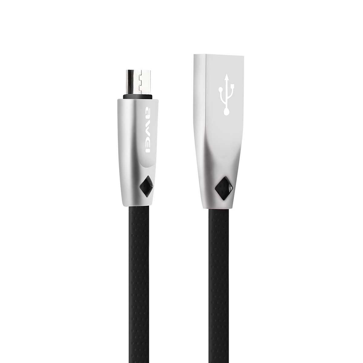 AWEI CL-96 FAST кабель Micro USB, 2.4A, длина 1 метр, цвет черный.