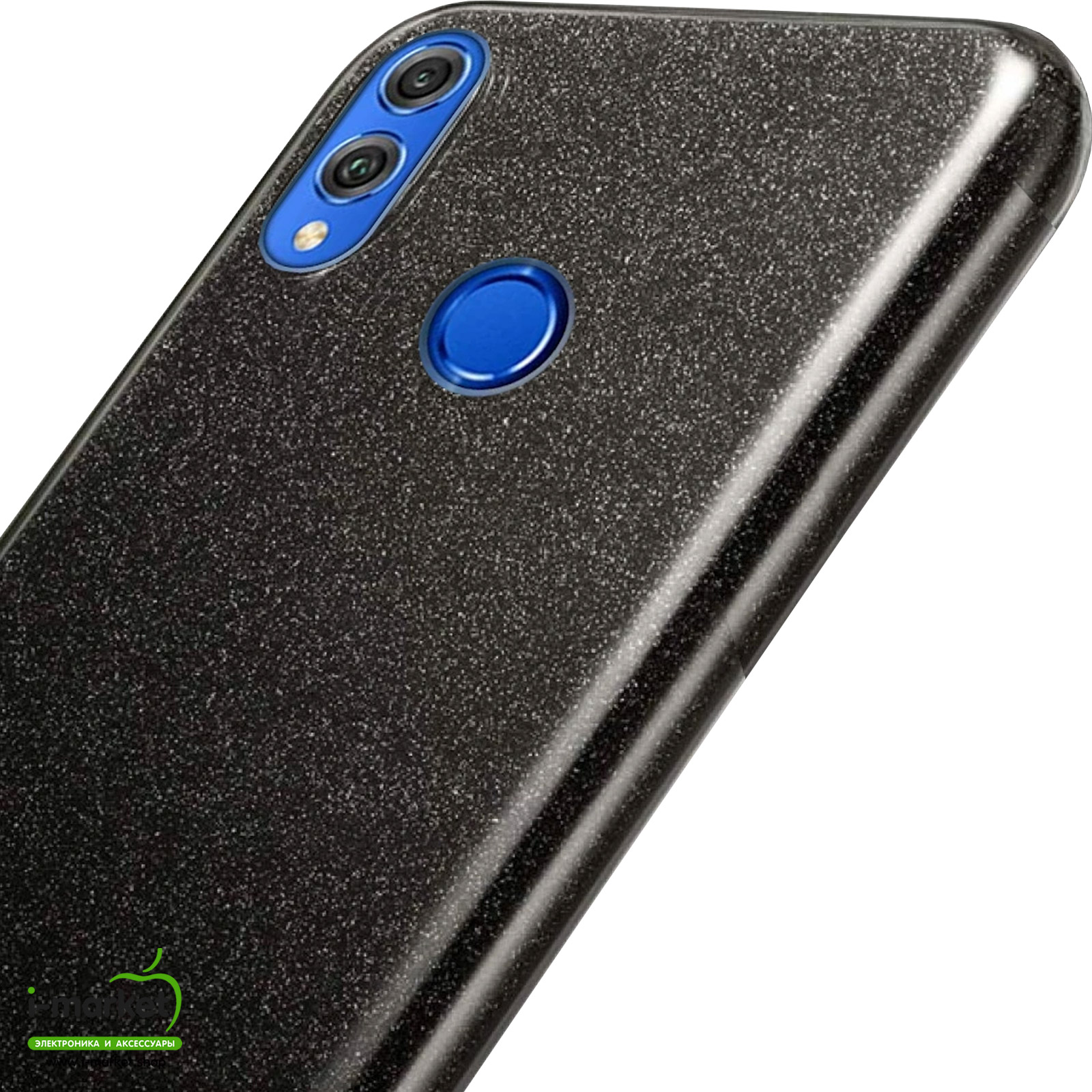Чехол накладка Shine для HUAWEI Honor 8X, Honor Y9 2019, силикон, блестки, цвет черный