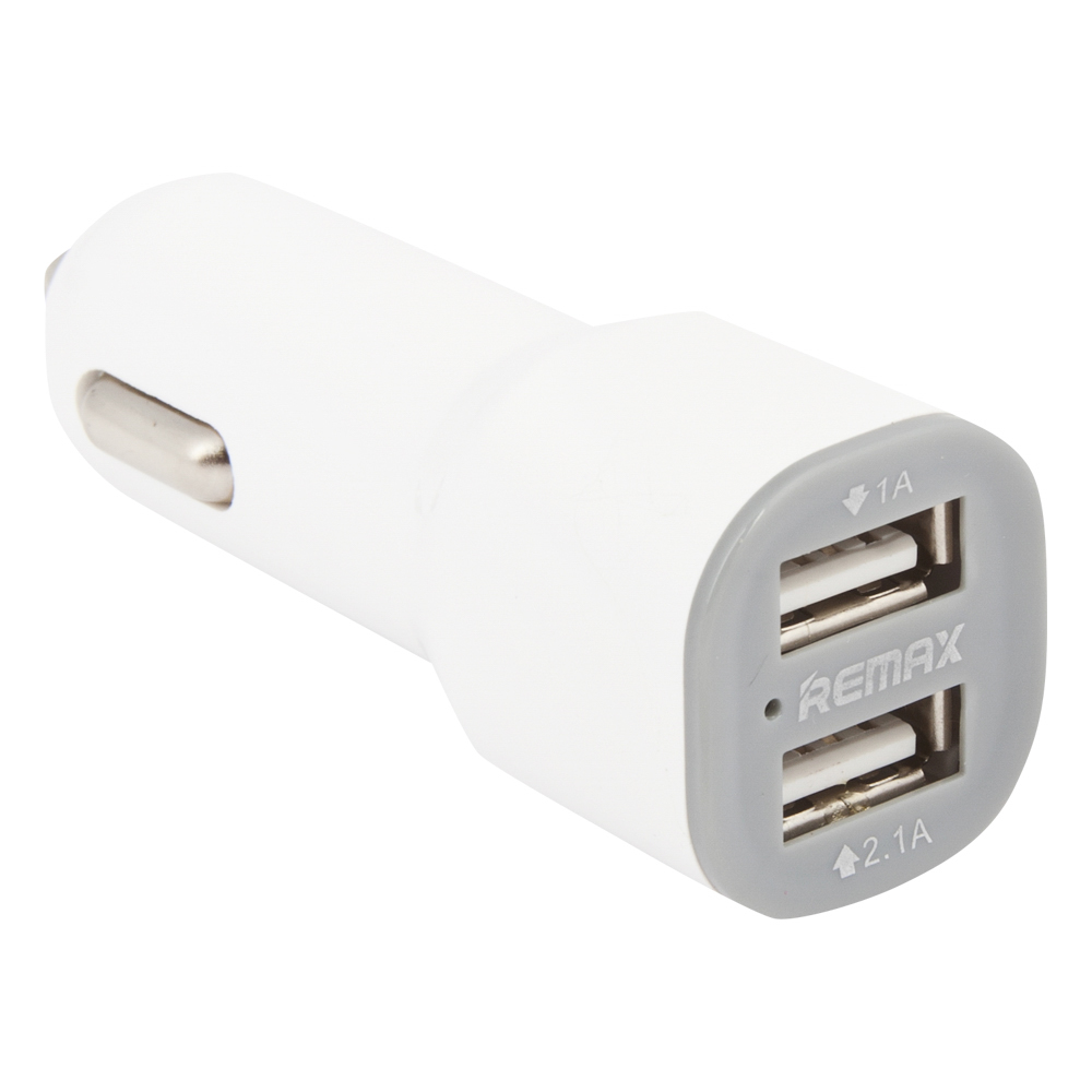 REMAX RCC-201 Автомобильное зарядное устройство 2USB 2.1A Mini Car Charger mini, цвет белый | ВСЁ ПО 100
