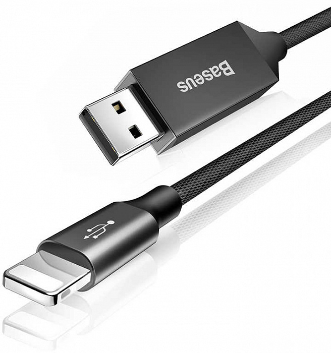 Кабель USB-Lightning Baseus Artistic Striped Cable CALYW-M01 5м цвет черный.