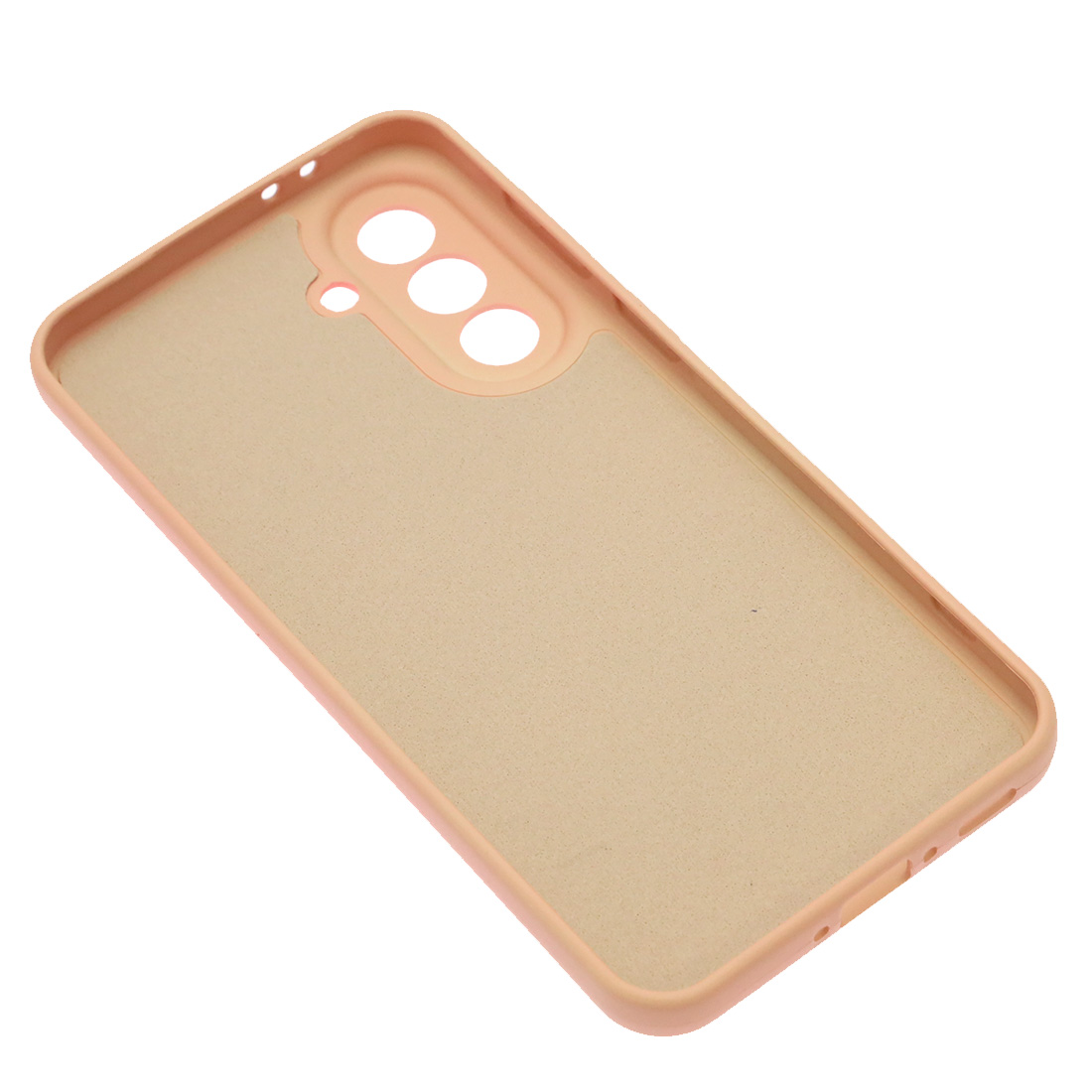 Чехол накладка Silicon Cover для SAMSUNG Galaxy A37, защита камеры, силикон, бархат, цвет розовый песок