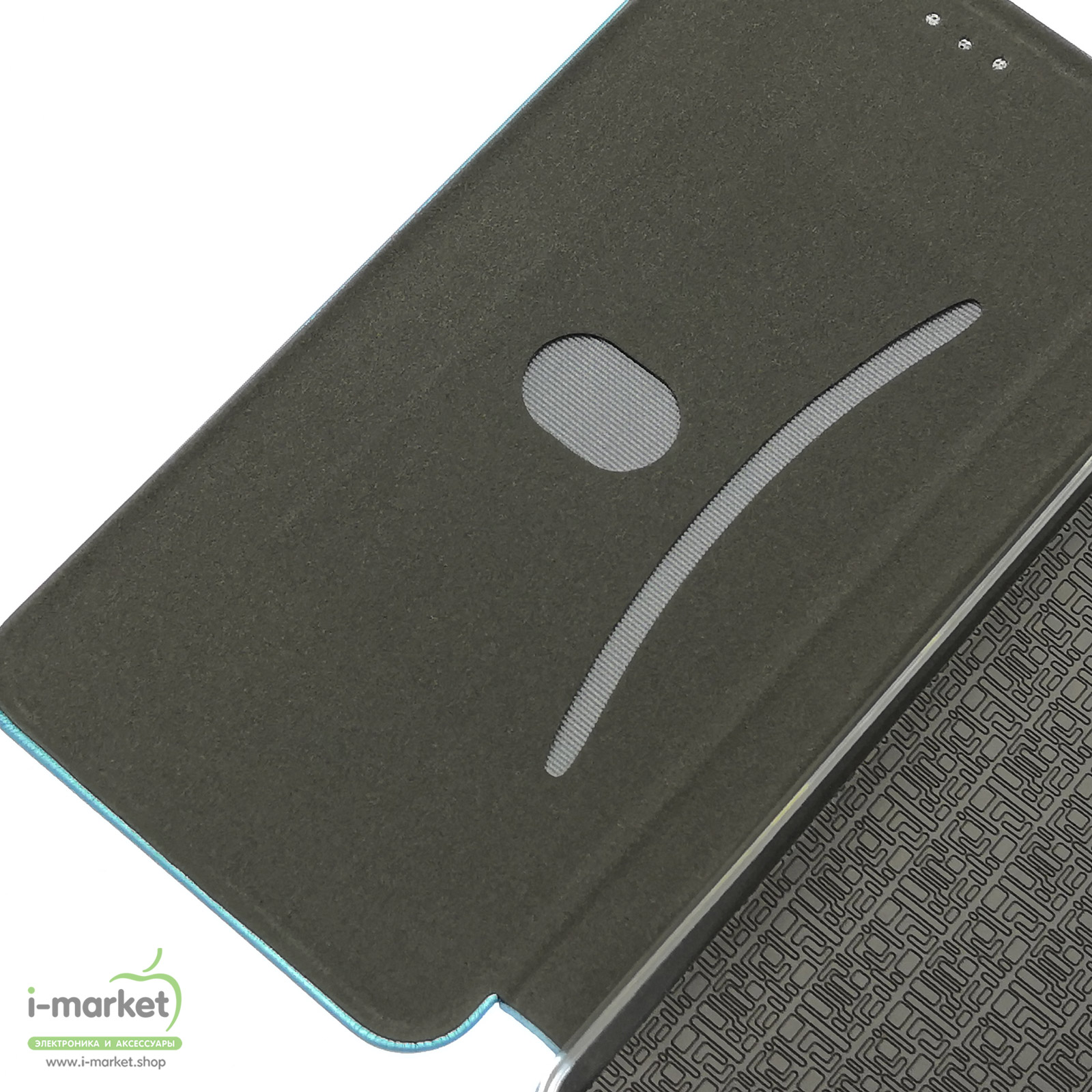 Чехол книжка STYLISH для XIAOMI Mi 10 Lite, экокожа, визитница, цвет голубой.