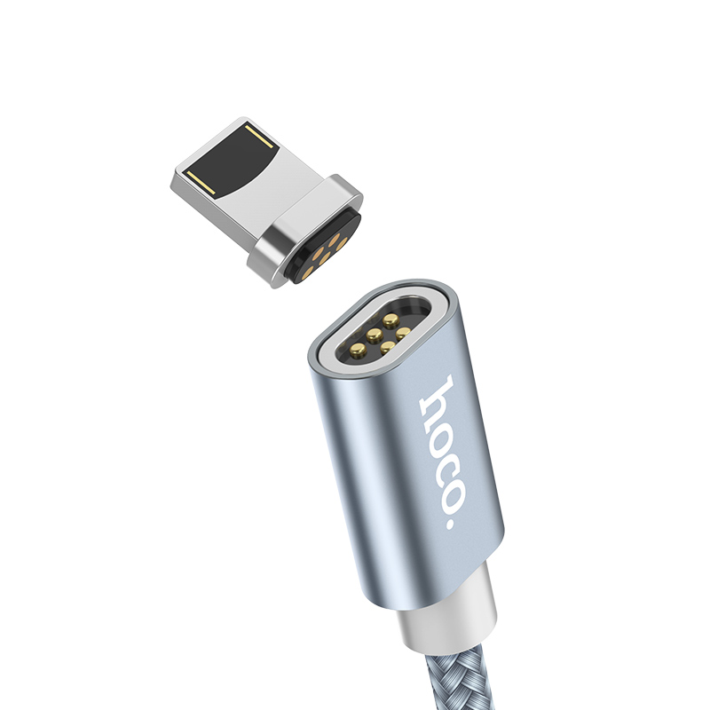 HOCO U40A магнитный кабель-USB magnetic adsorption Lightning 8-pin, 1.2 метра, цвет графитовый металл | Последняя цена