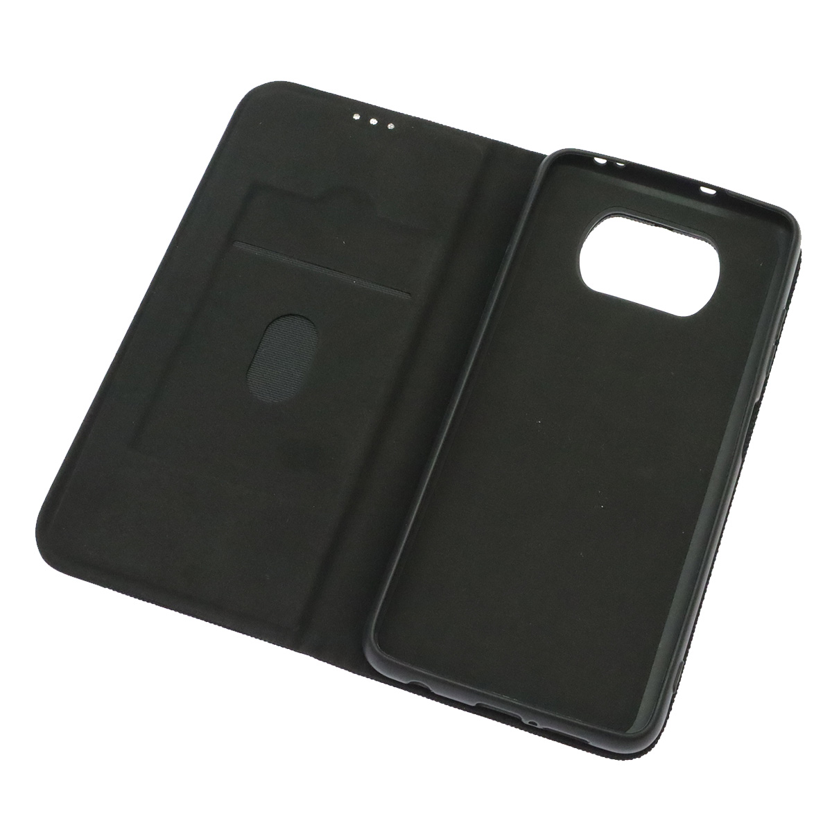Чехол книжка MESH для XIAOMI POCO X3, POCO X3 Pro, текстиль, силикон, бархат, визитница, цвет черный