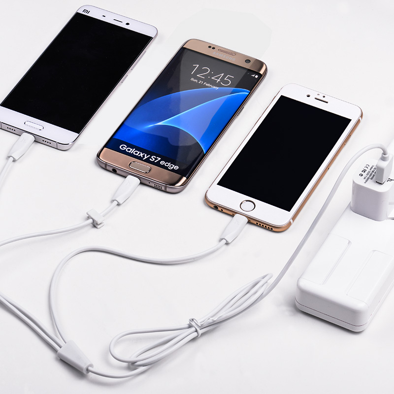 HOCO X1 Rapid Charging кабель-USB Micro USB / Apple lightning 8 pin / Type-C, длина 1 метр, цвет белый.