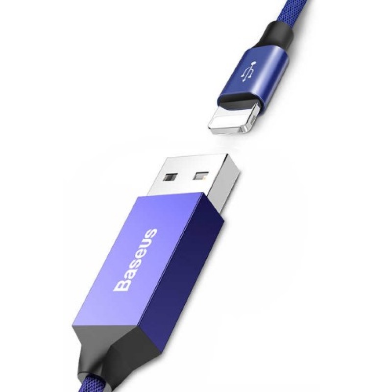 Кабель USB-Lightning Baseus Artistic Striped Cable CALYW-M03 5м цвет синий.