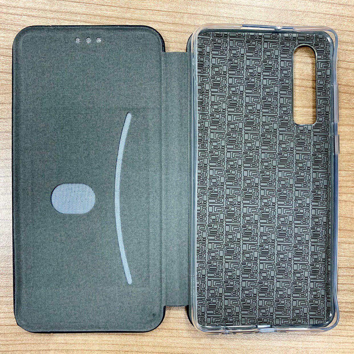 Чехол-книжка для HUAWEI P30 (2019) искусственная кожа, силикон, на магните, цвет золотистый NEW.