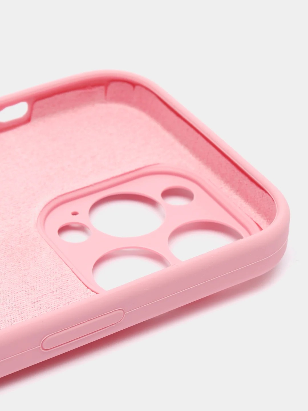 Чехол накладка Silicone Case для APPLE iPhone 13 Pro Max, с поддержкой MagSafe, защита камеры, силикон, бархат, цвет бледно-розовый