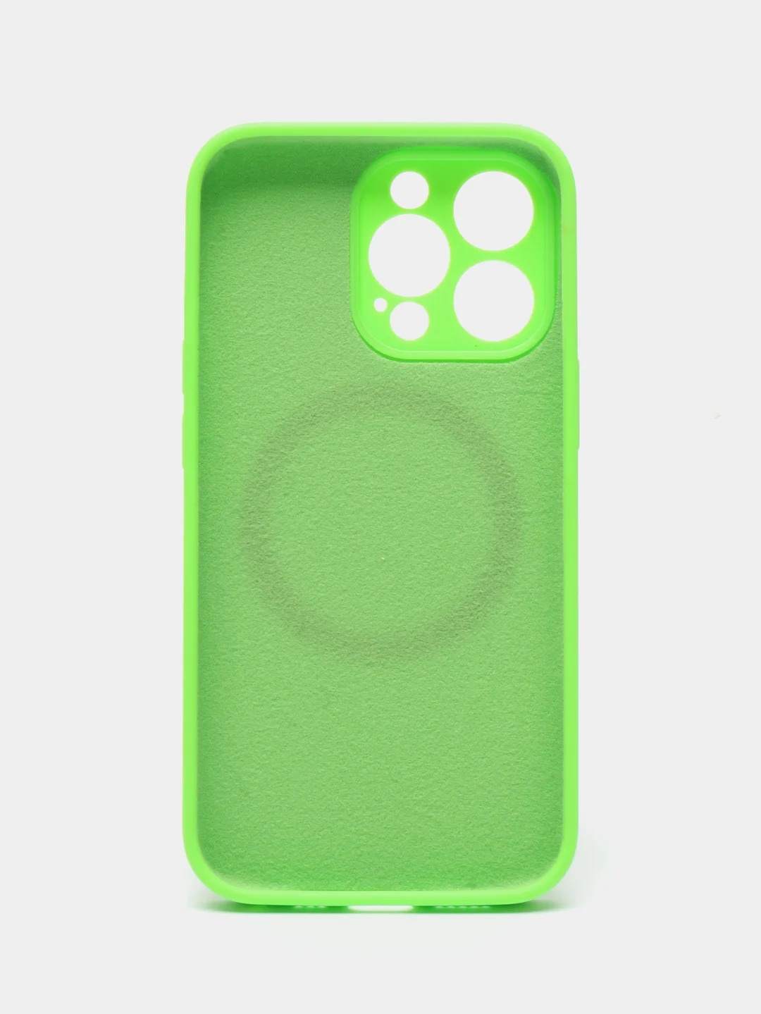 Чехол накладка Silicone Case для APPLE iPhone 13 Pro Max, с поддержкой MagSafe, защита камеры, силикон, бархат, цвет салатовый
