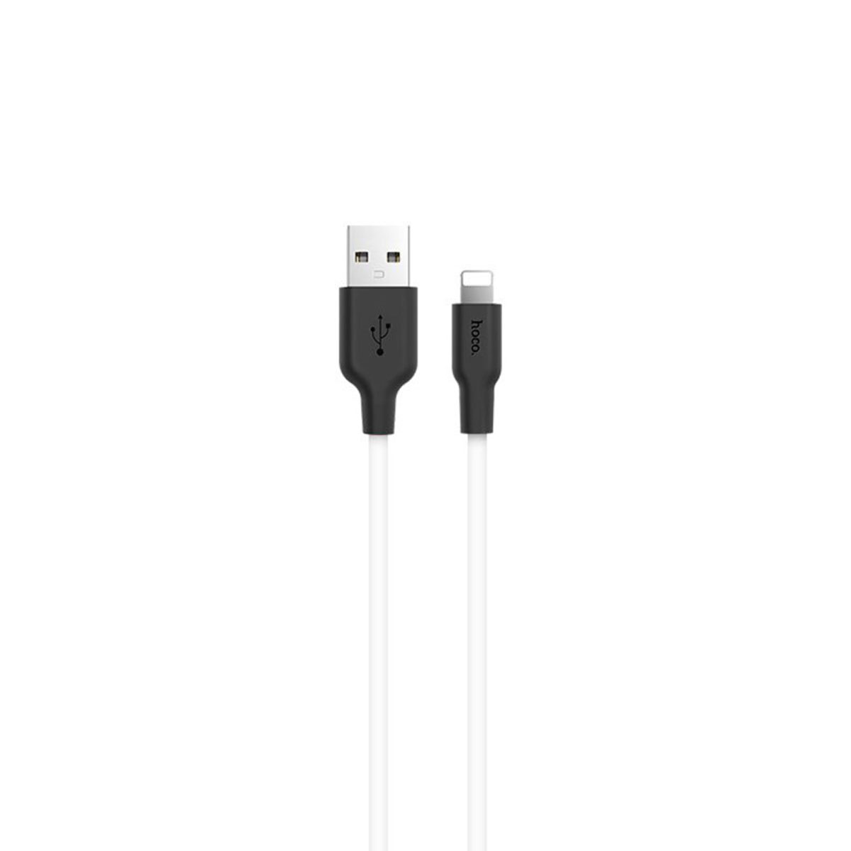 Кабель HOCO X21 Silicone Lightning 8 pin, длина 1 метр, цвет черно белый