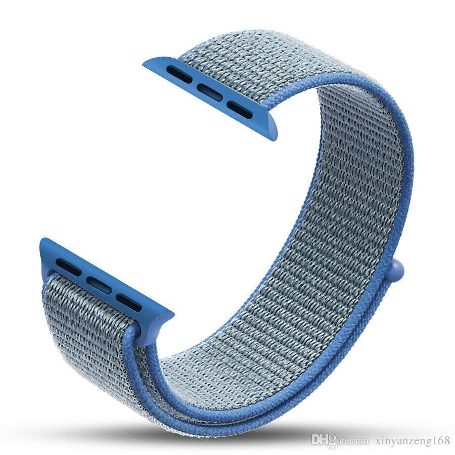 Ремешок для часов Apple Watch (42-44 мм), нейлон, цвет сине-серый