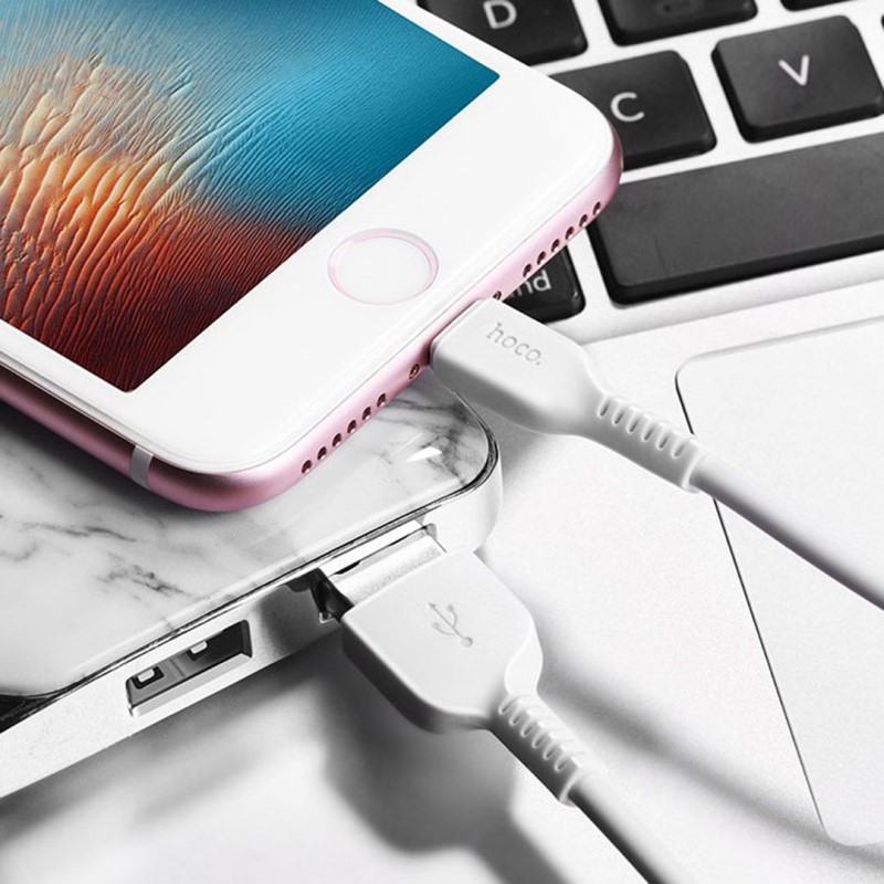 Кабель HOCO X20 Flash Lightning 8 pin, длина 3 метра, цвет белый