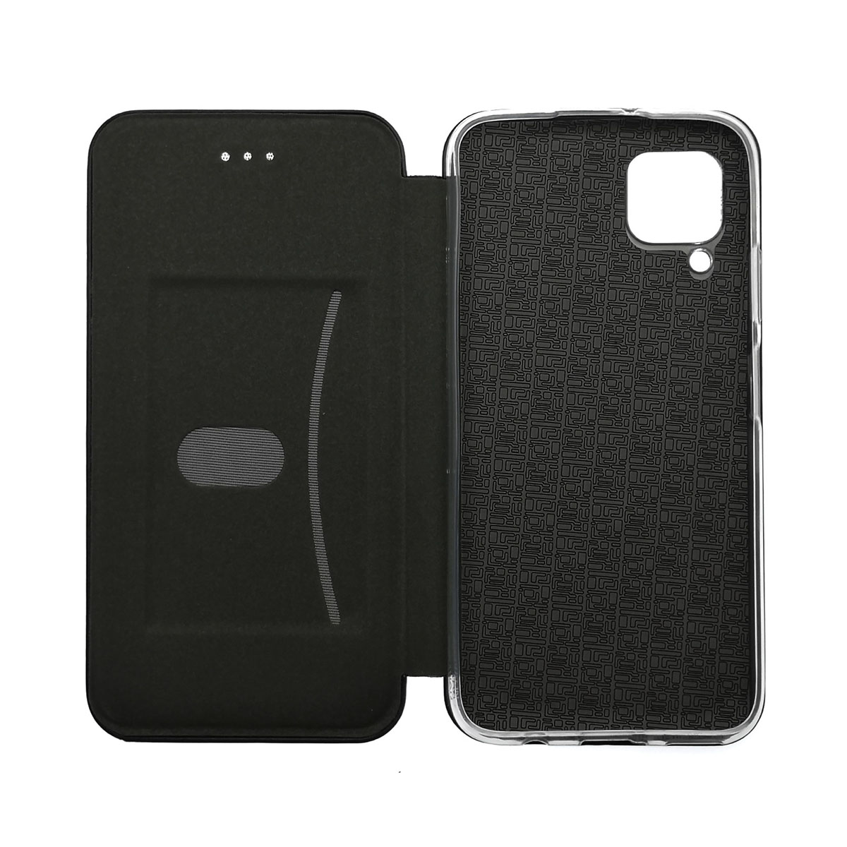 Чехол книжка STYLISH для HUAWEI P40 Lite, Nova 6SE, экокожа, визитница, цвет черный.