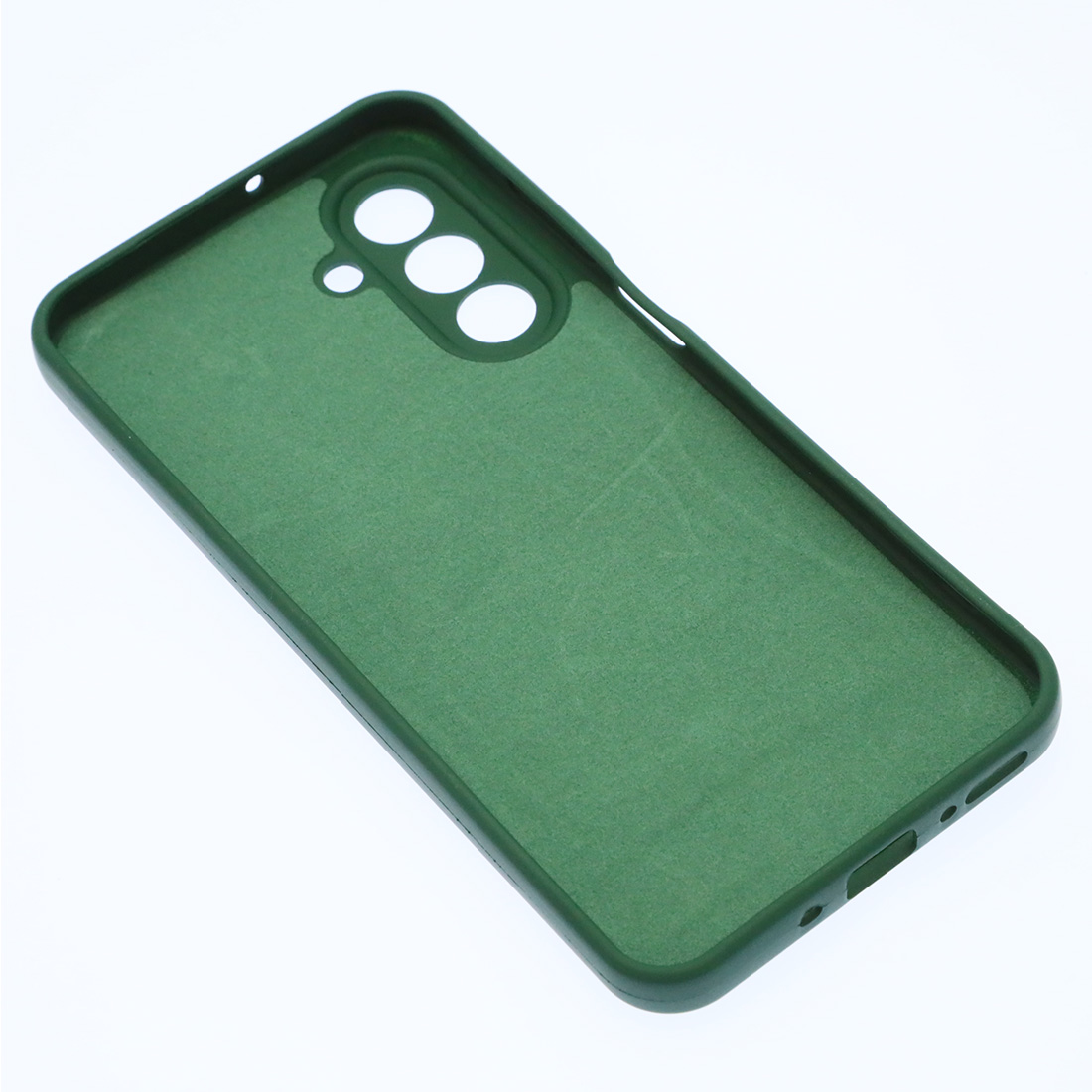 Чехол накладка Silicon Cover для SAMSUNG Galaxy A17, A26 5G, защита камеры, силикон, бархат, цвет темно зеленый