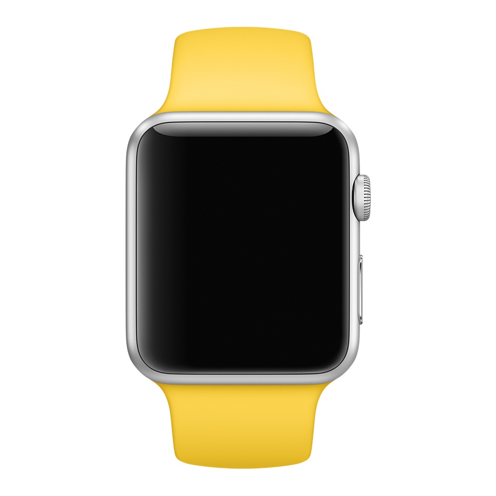 Ремешок для Apple Watch спортивный "Sport", размер 38-40 mm, цвет желтый.