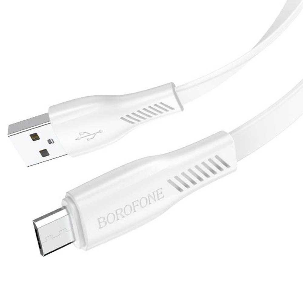 Кабель BOROFONE BX85 Auspicious Micro USB, 2.4A, длина 1 метр, цвет белый
