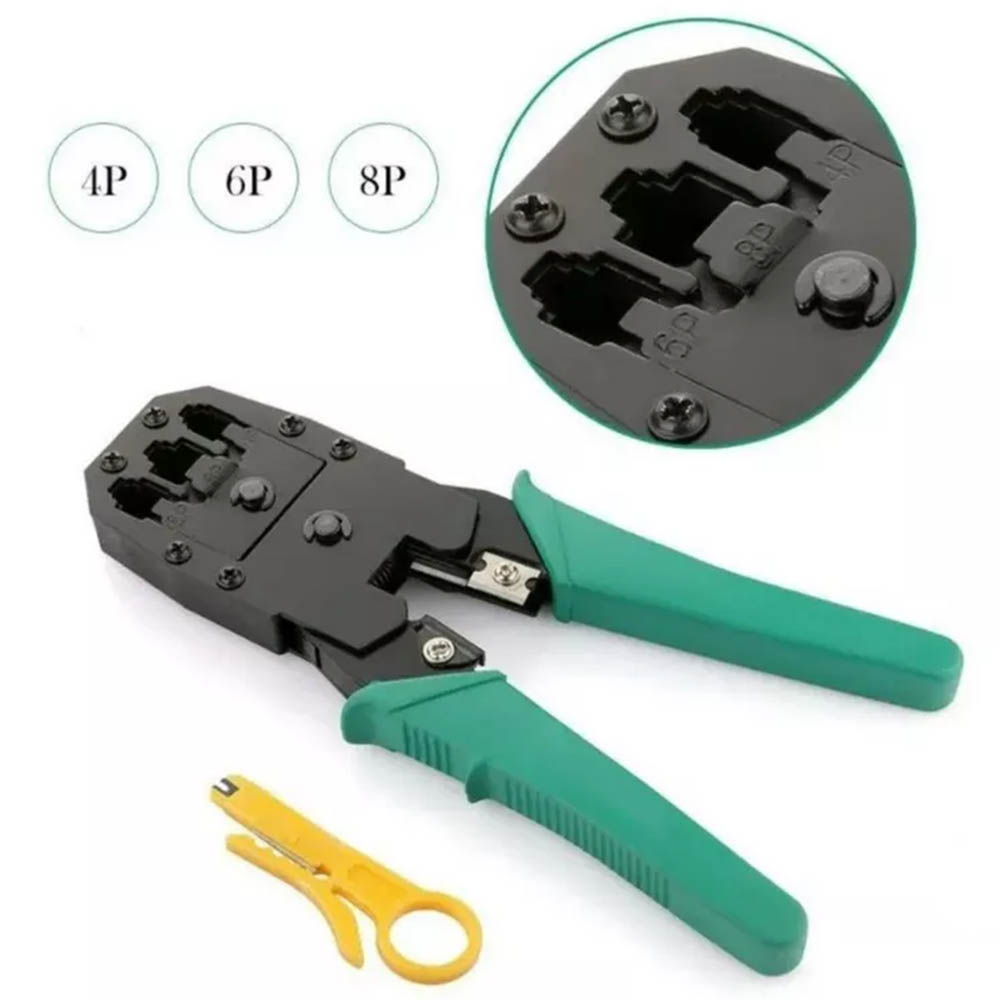 Набор инструментов TY-315 для обжима 8P8C (RJ45), 6P6C, 4P4C, 4P2C, RJ11 и снятия изоляции с кабелей, цвет черно желтый
