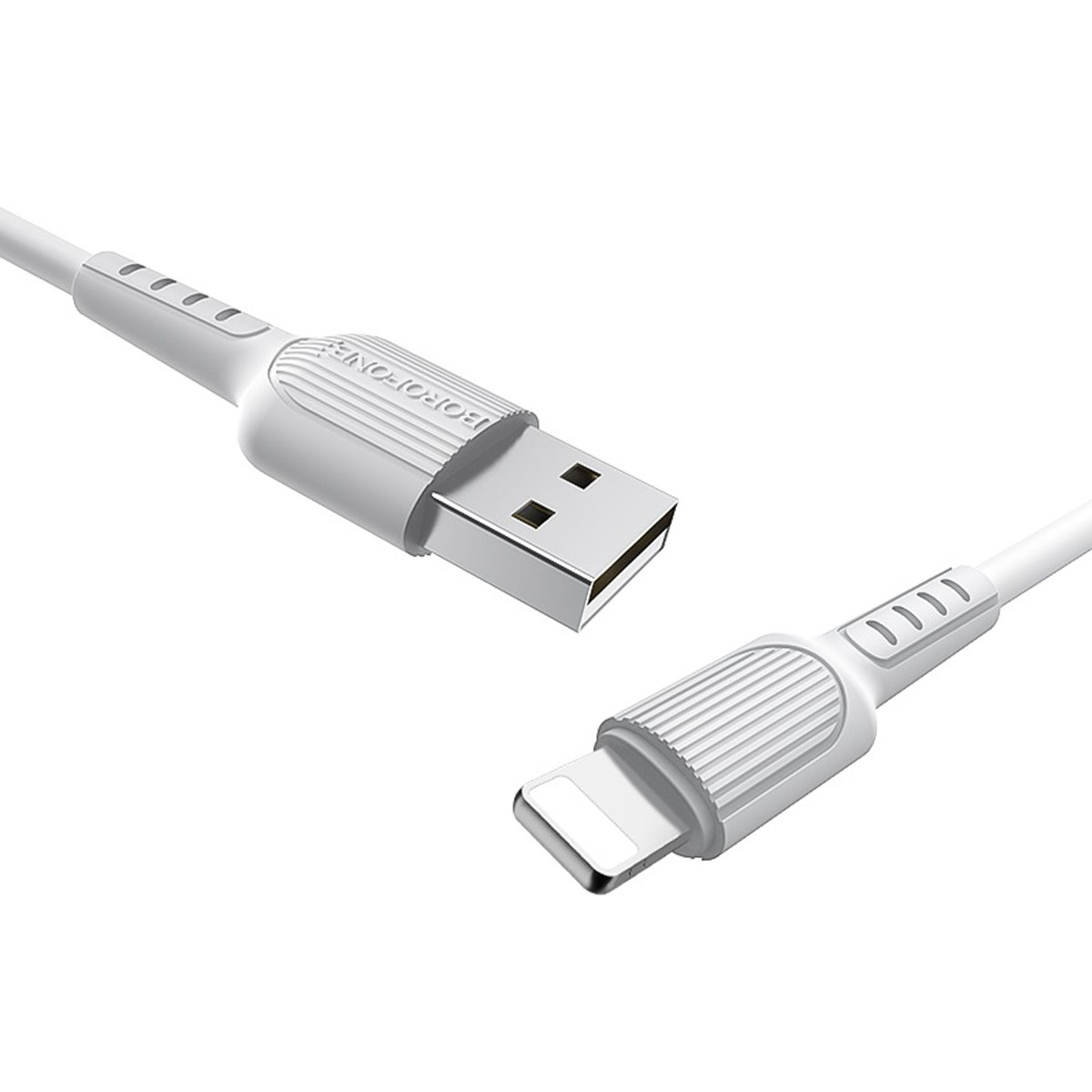 Кабель BOROFONE BX16 Easy Lightning 8 pin, 2A, длина 1 метр, силикон, цвет белый