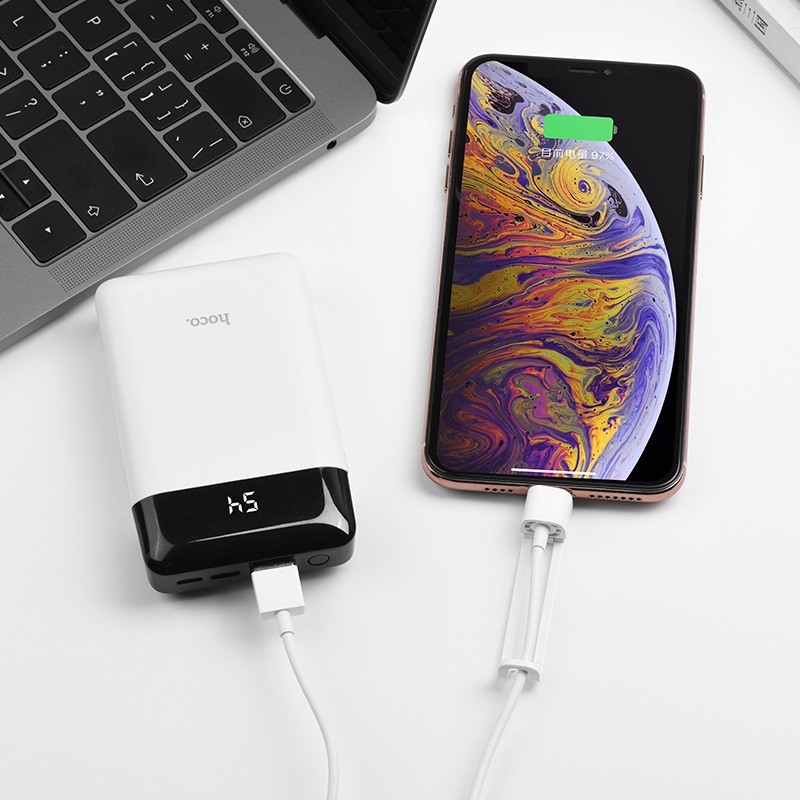 HOCO X31 зарядный дата кабель USB на Lightning 1м с подставкой ток 2.1А быстрая зарядка ABS+TPE материалы, цвет белый.