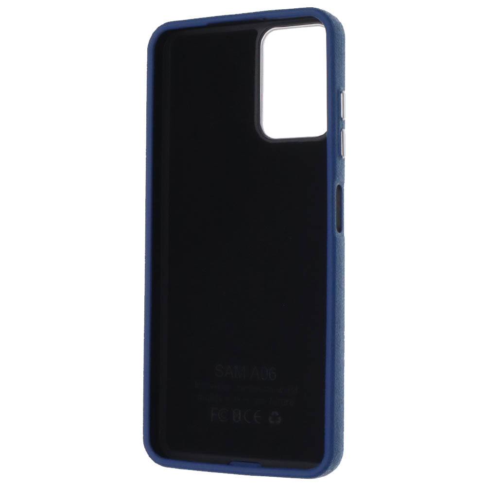 Чехол накладка для SAMSUNG GALAXY A06, силикон, пластик, текстура кожи, бархат, цвет темно синий