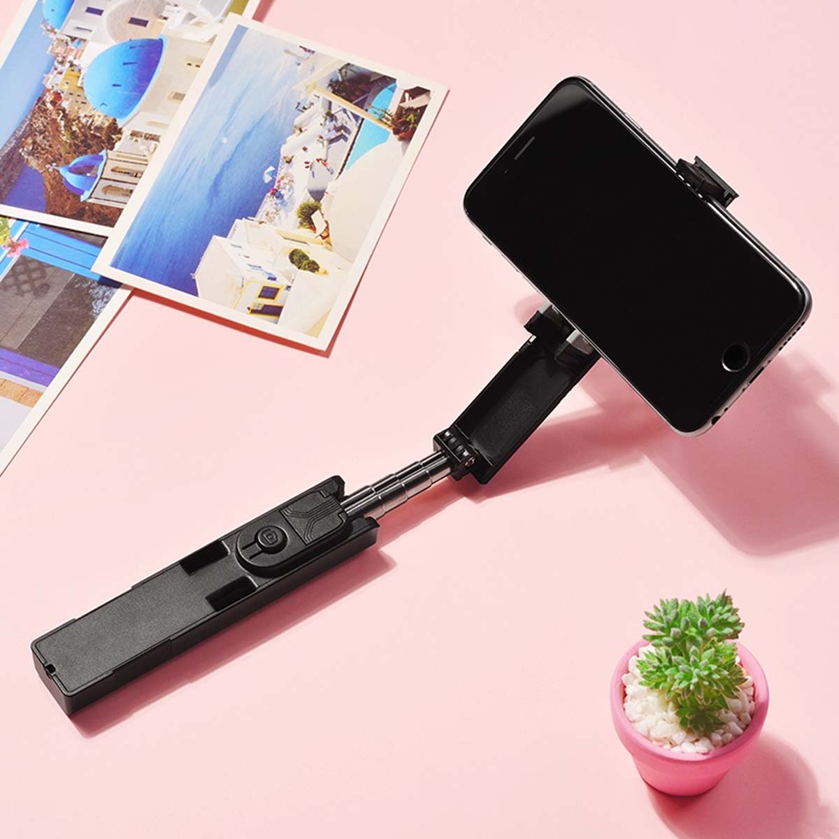 Монопод беспроводной, селфи палка BOROFONE BY4 Wireless, цвет черный