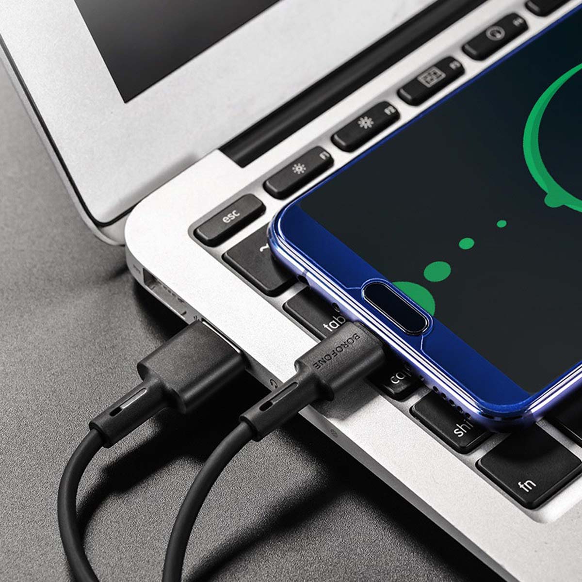Кабель BOROFONE BX31 Soft Silicone USB Type C, длина 1 метр, цвет черный