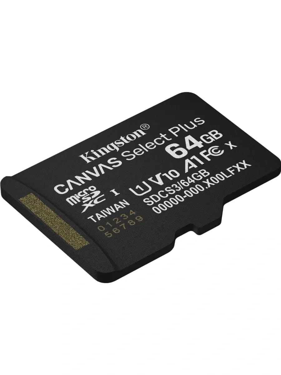 Карта памяти MicroSDXC 64GB KINGSTON CANVAS Select Plus (SDCS3/64GBSP) Class 10, 100MB/s, без адаптера