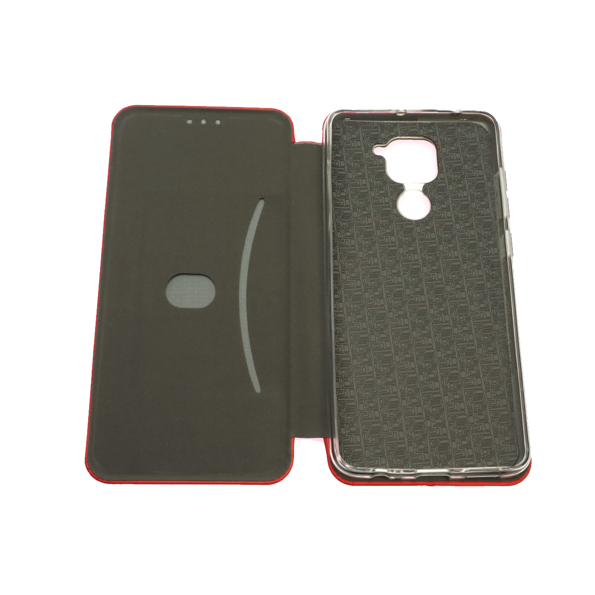 Чехол книжка STYLISH для XIAOMI Redmi Note 9, экокожа, визитница, цвет красный