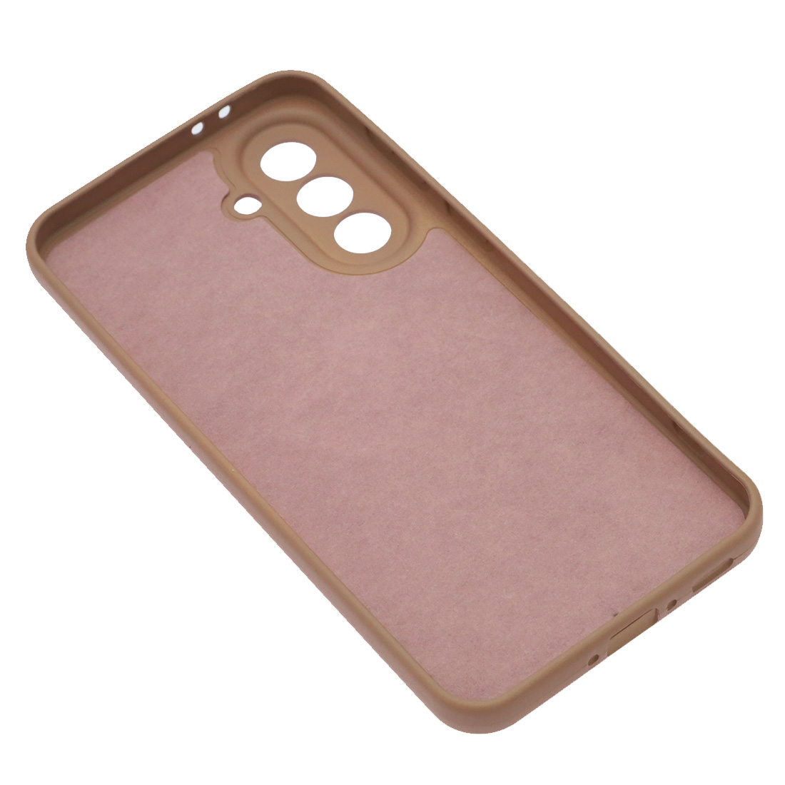 Чехол накладка Silicon Cover для SAMSUNG Galaxy A37, защита камеры, силикон, бархат, цвет кофе с молоком