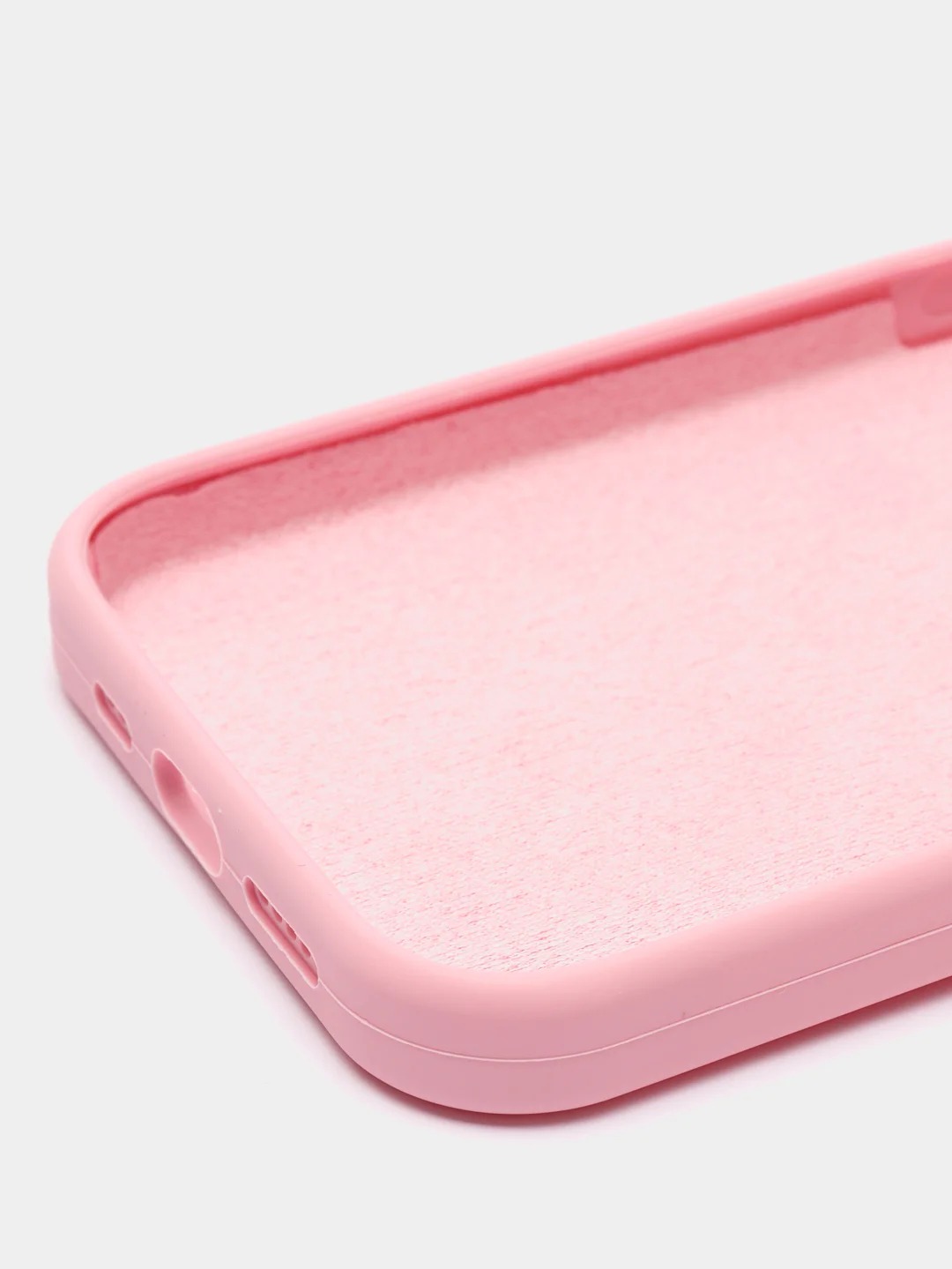 Чехол накладка Silicone Case для APPLE iPhone 13 Pro Max, с поддержкой MagSafe, защита камеры, силикон, бархат, цвет бледно-розовый