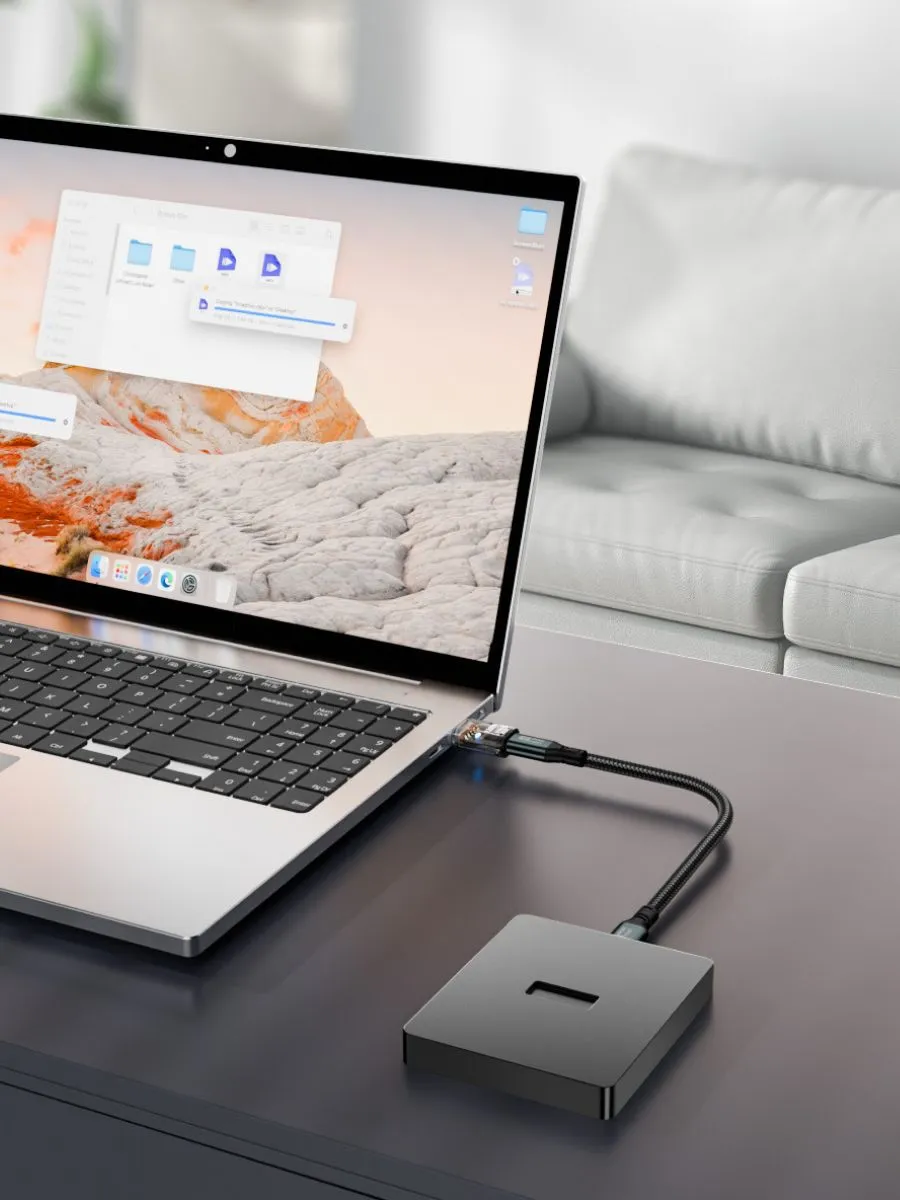 OTG переходник, адаптер 120W (10Gbps) с USB (папа) на Type-C (мама), быстрая зарядка, цвет черный