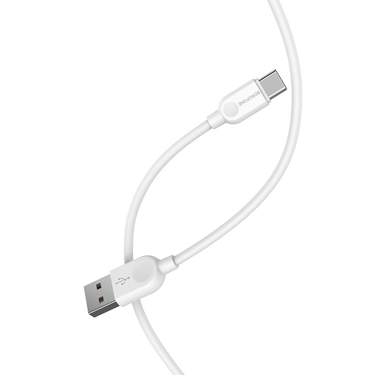 Кабель BOROFONE BX14 LinkJet USB Type C, длина 1 метр, силикон, цвет белый