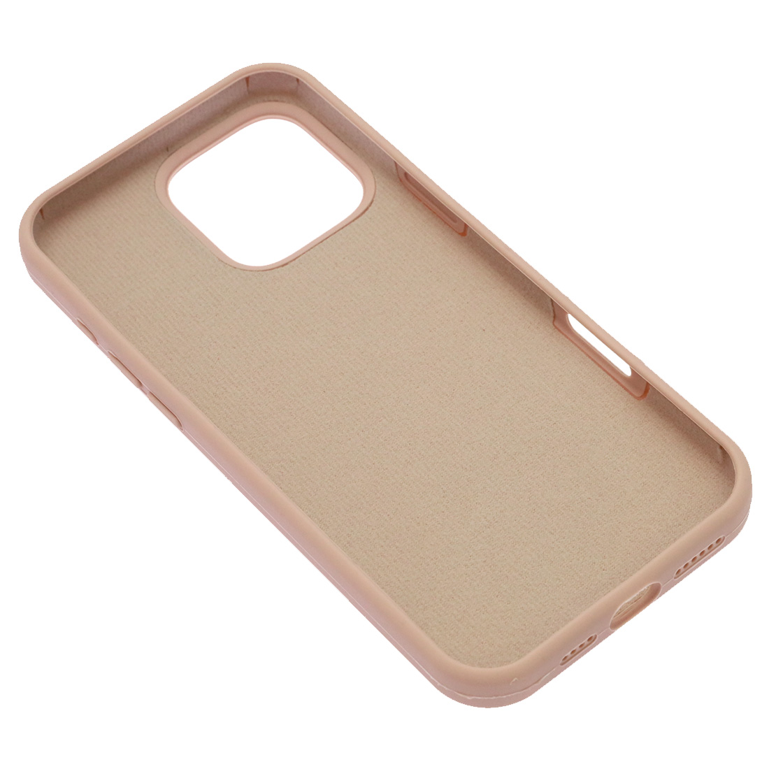 Чехол накладка Silicone Case для APPLE iPhone 16 Pro Max, силикон, бархат, цвет розовый песок
