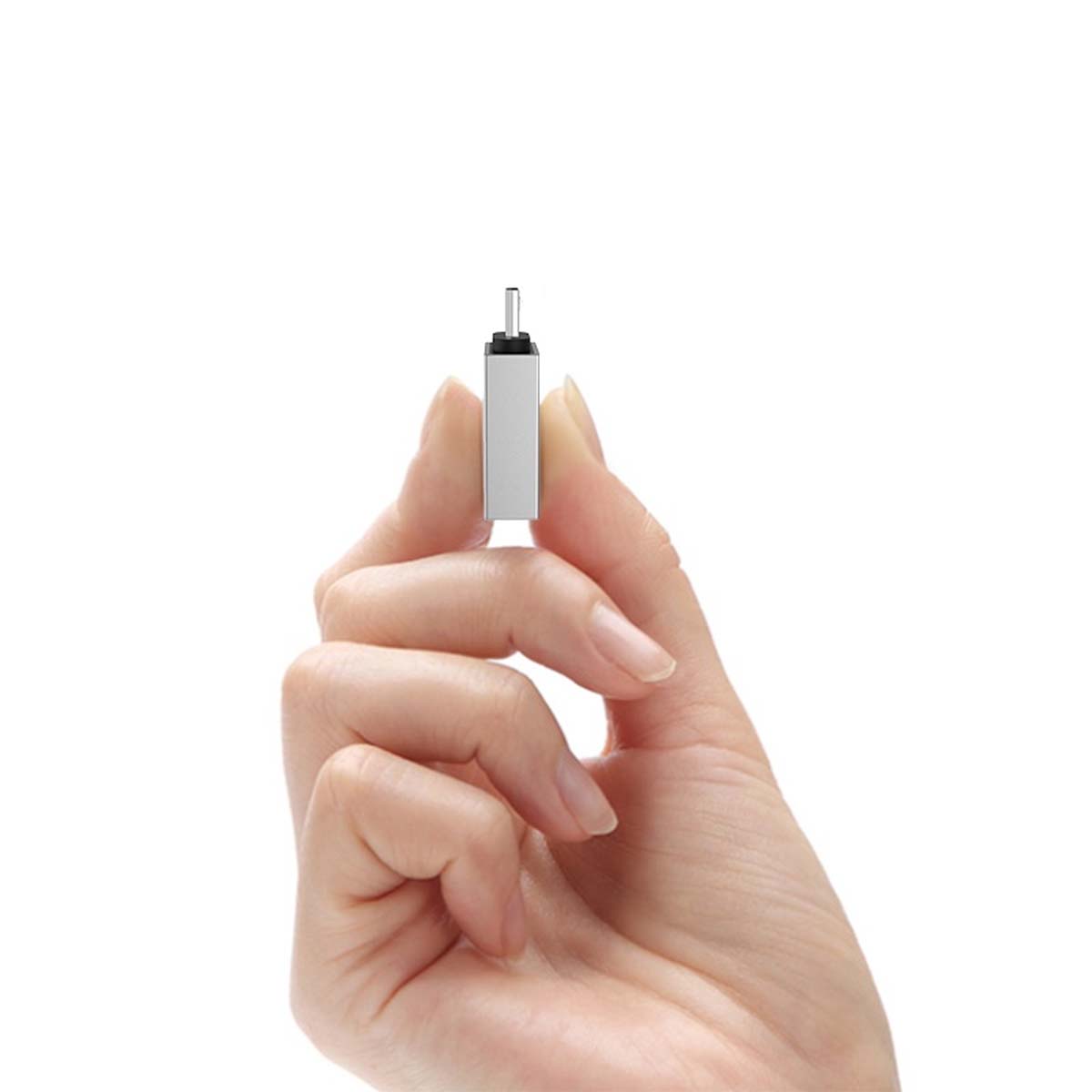 Адаптер, переходник, конвертер BOROFONE BV2 USB на Micro USB, поддержка OTG, USB3.0, цвет серебристый
