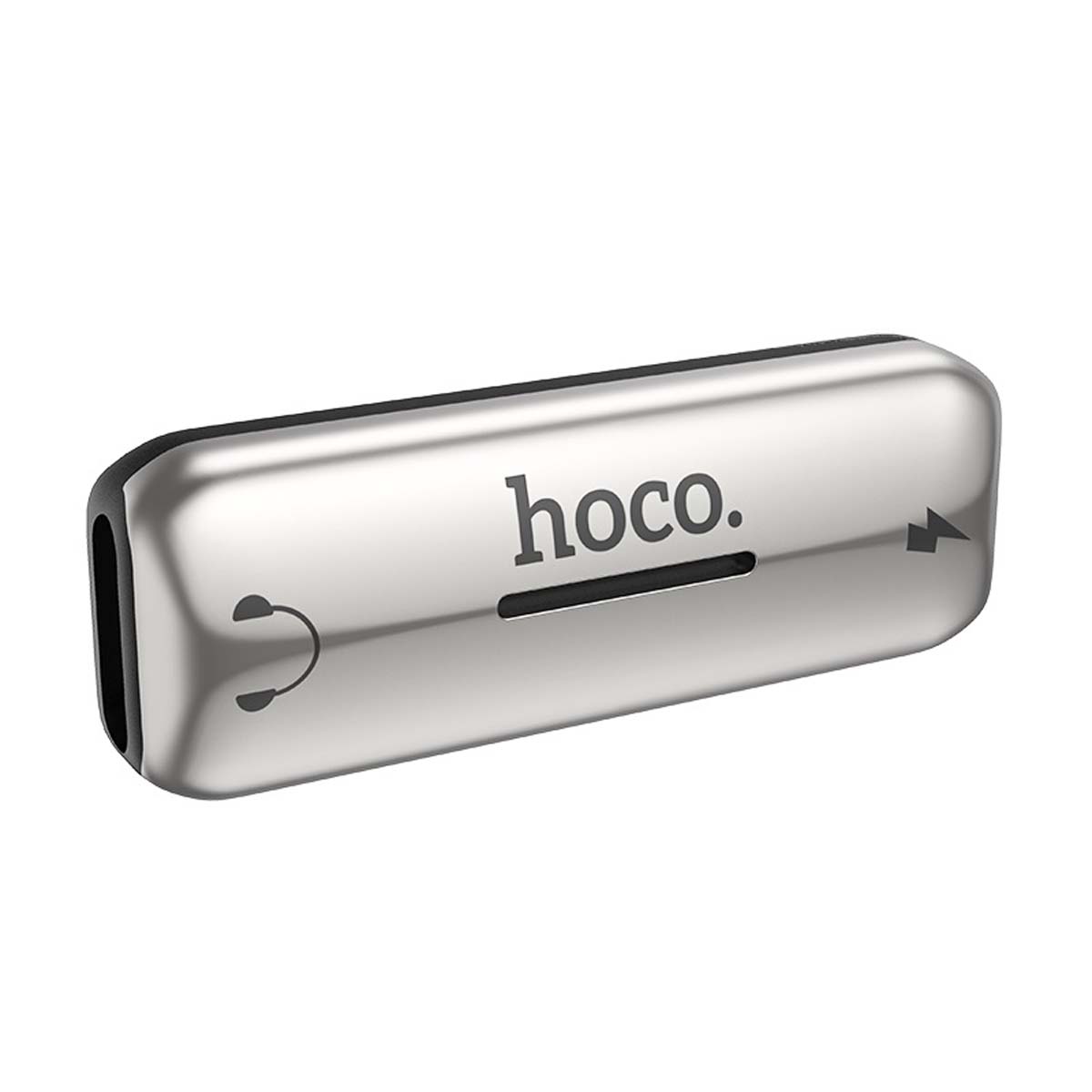 Цифровой аудио конвертер, переходник, HOCO LS27 APPLE Lightning 8 pin на 2 APPLE Lightning 8 pin, цвет серебристый