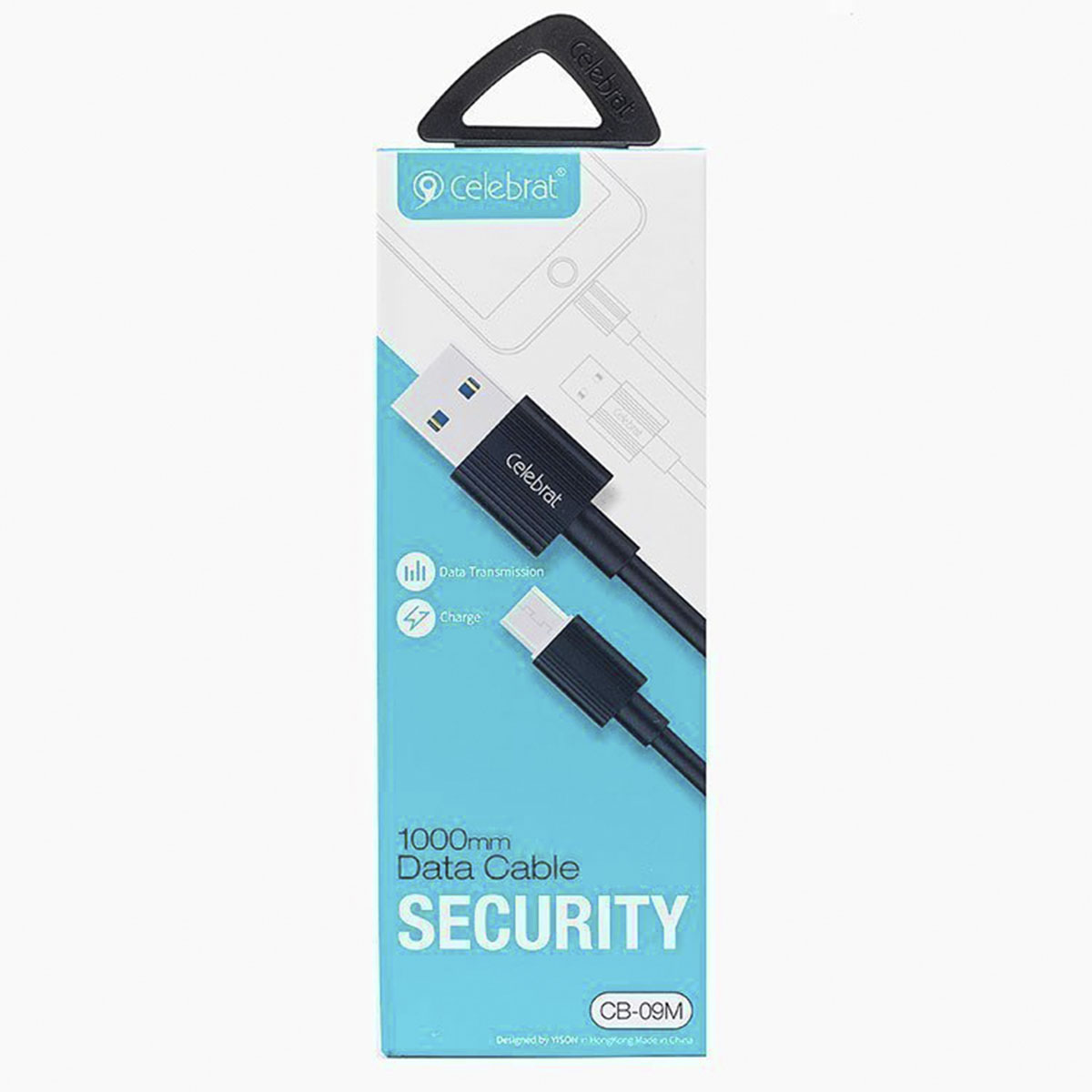 Кабель Micro USB, Celebrat CB-09M, длина 1 метр, цвет черный