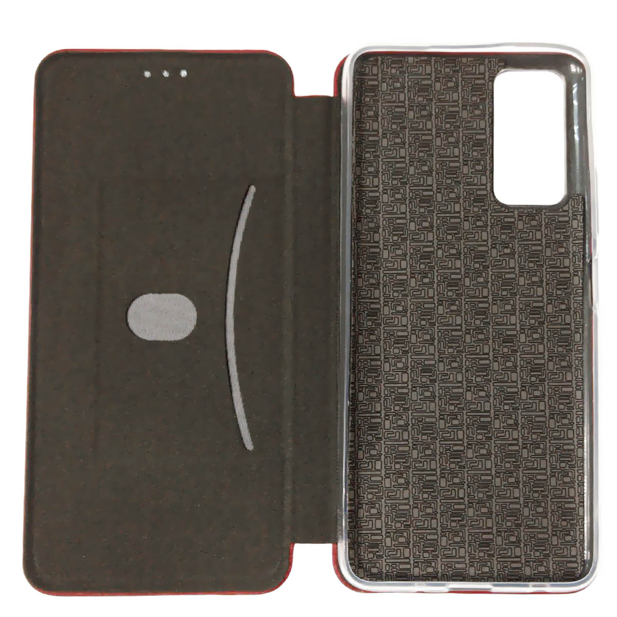 Чехол книжка STYLISH для TECNO Pova 2, экокожа, визитница, цвет красный