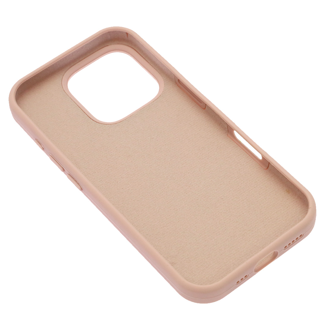 Чехол накладка Silicone Case для APPLE iPhone 16 Pro, силикон, бархат, цвет розовый песок