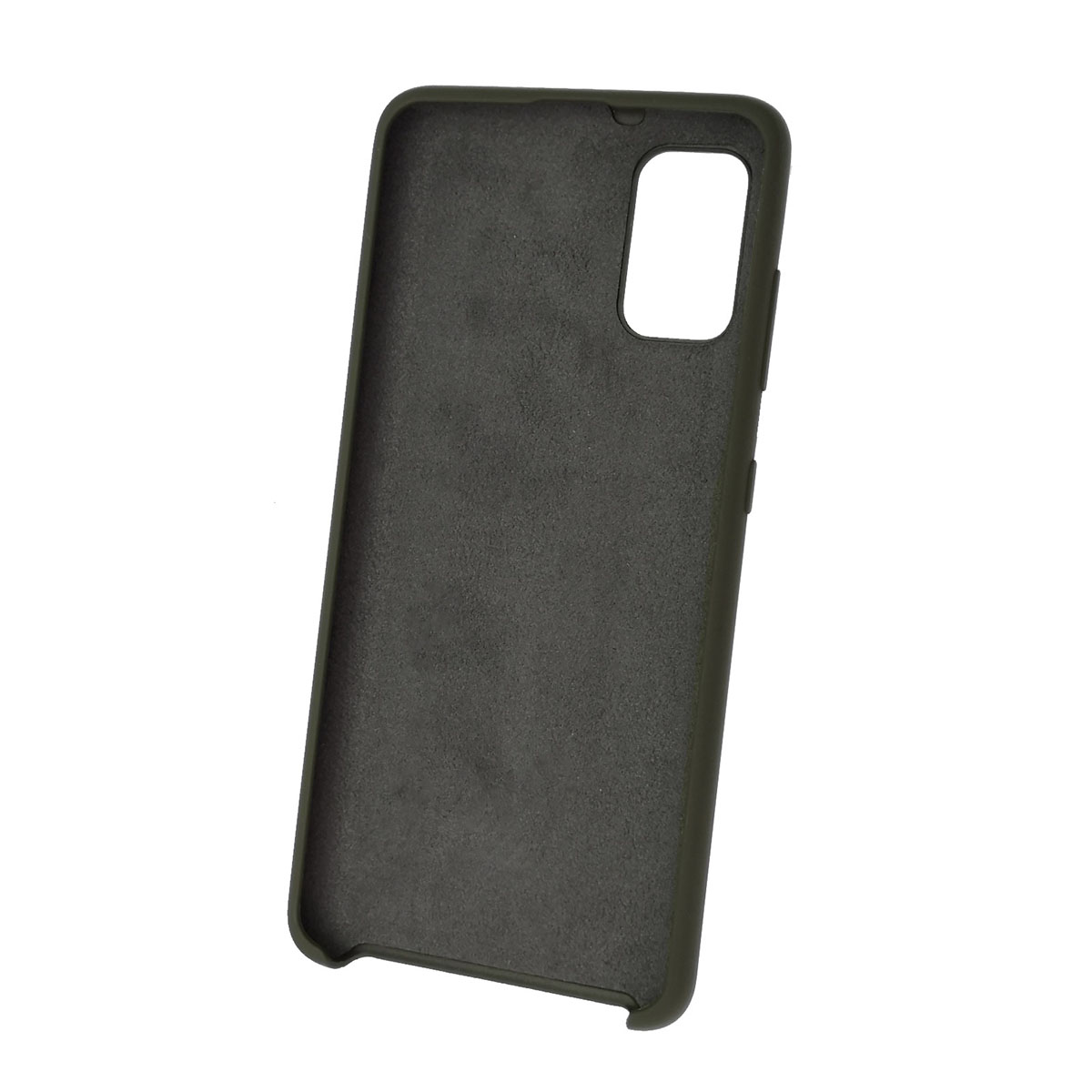 Чехол накладка Silicon Cover для SAMSUNG Galaxy A41 (SM-A415), силикон, бархат, цвет темно оливковый.