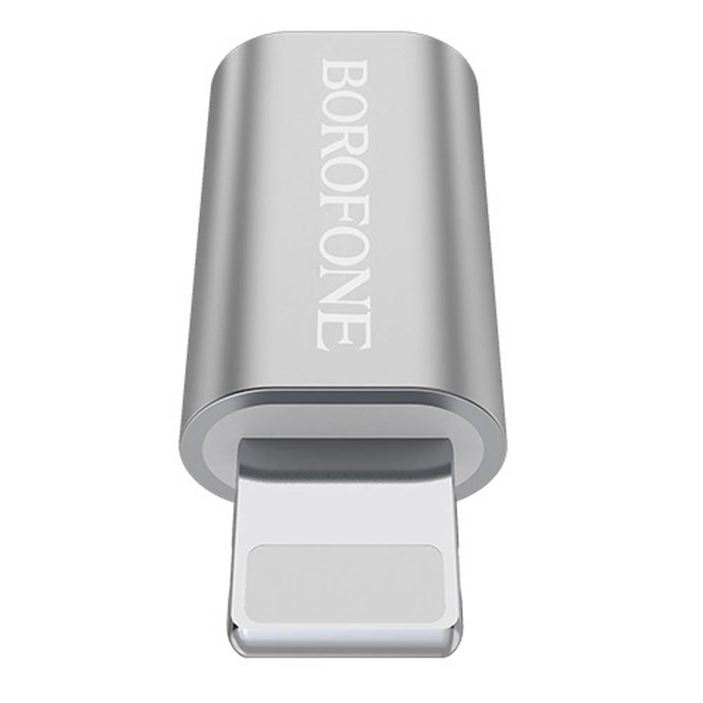 Адаптер Micro USB на APPLE Lightning 8-pin BOROFONE BV5, цвет серебристый