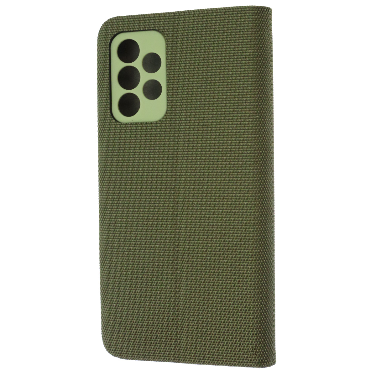 Чехол книжка MESH для SAMSUNG Galaxy A52 (SM-A525), текстиль, силикон, бархат, визитница, цвет зеленый
