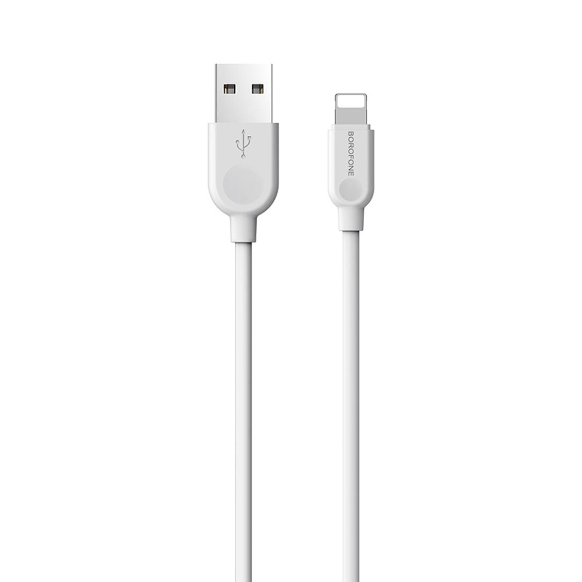 Кабель BOROFONE BX14 LinkJet Lightning 8 pin, 2.4А, длина 2 метра, силикон, цвет белый