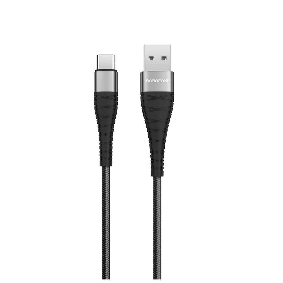 Кабель BOROFONE BX32 Munificent USB Type-C aka USB-C, 3A, длина 1 метр, силикон, нейлоновая оплетка, цвет черный