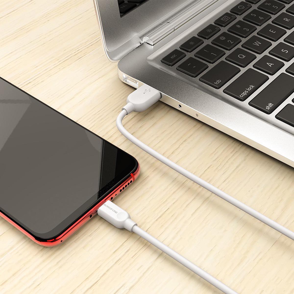 Кабель BOROFONE BX14 LinkJet Micro USB, 2.4A, длина 1 метр, силикон, цвет белый