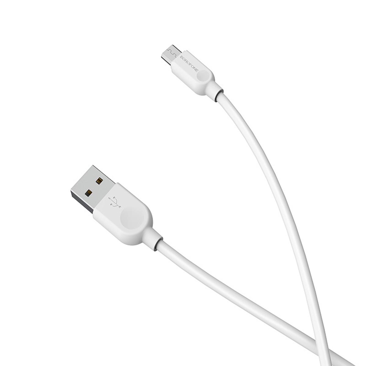 Кабель BOROFONE BX14 LinkJet Micro USB, 2.4A, длина 1 метр, силикон, цвет белый