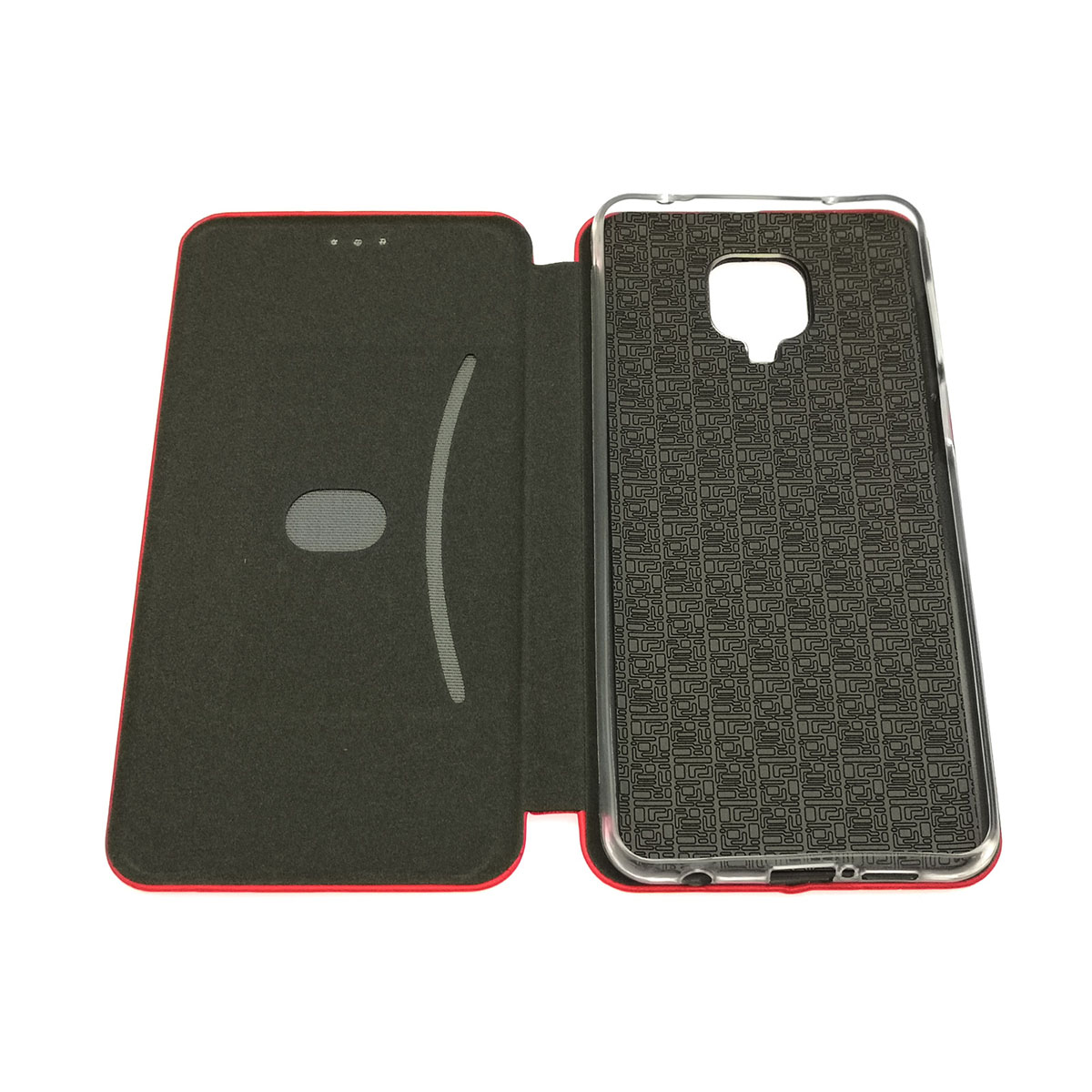 Чехол книжка STYLISH для XIAOMI Redmi Note 9 Pro, Redmi Note 9S, экокожа, визитница, цвет красный.