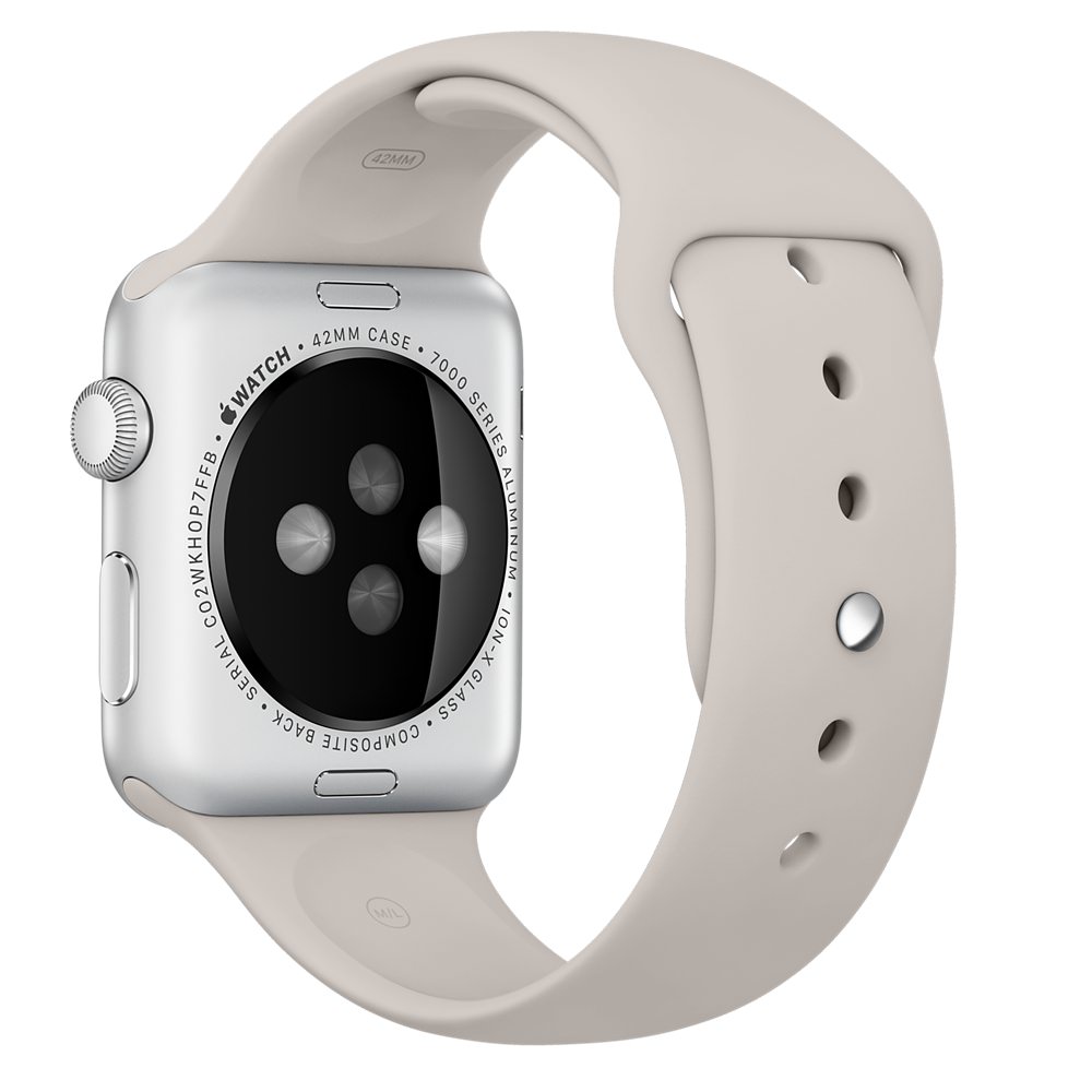 Ремешок для Apple Watch спортивный "Sport", размер 38-40 mm, цвет каменно-серый.