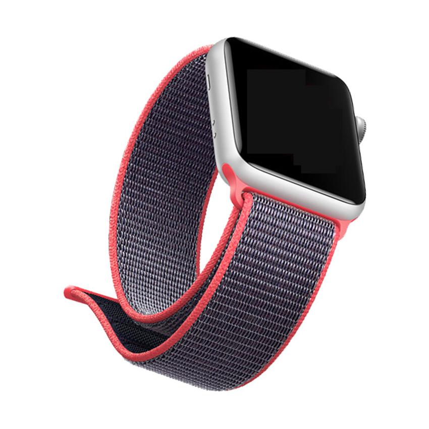 Ремешок для часов Apple Watch (38-40 мм), нейлон, цвет розово-черный